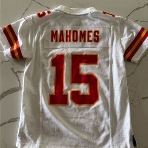 White Football Jersey with Red and Yellow Accents